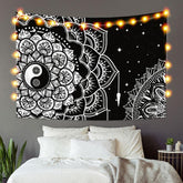 Lofaris Black And White Bohemian Divination Custom Tapestry